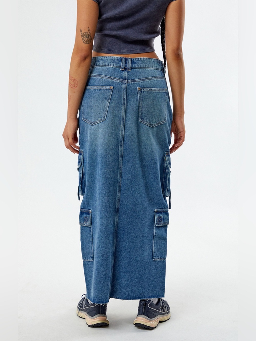 PacSun Blue Denim Cargo Skirt - Picture 3 of 8